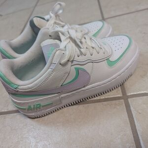 Nike Air Force 1 Shadows Low White with Mint and Lavender